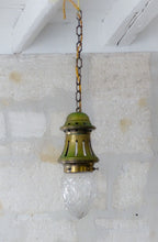 Load image into Gallery viewer, Gorgeous Small French Hall Lantern 1950 Chandelier Ceiling Gilded Cut Crystal
