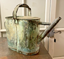 Load image into Gallery viewer, 20th Century French Watering Can with Green patina / Ancien Arrosoir Garden Zinc