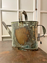 Load image into Gallery viewer, 20th Century French Watering Can with Green patina / Ancien Arrosoir Garden Zinc