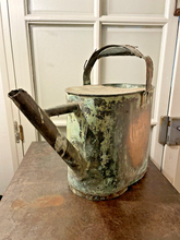 Load image into Gallery viewer, 20th Century French Watering Can with Green patina / Ancien Arrosoir Garden Zinc