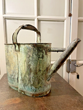Load image into Gallery viewer, 20th Century French Watering Can with Green patina / Ancien Arrosoir Garden Zinc