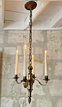 Load image into Gallery viewer, 1900 Antique French Bronze Brass Candlestick Chandelier Ceiling Flame Louis XVI
