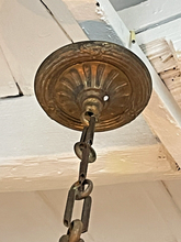 Load image into Gallery viewer, 1900 Antique French Bronze Brass Candlestick Chandelier Ceiling Flame Louis XVI