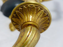 Load image into Gallery viewer, Antique PAIR French Empire Wall Light Sconce 2 Lights Gilded Bronze 1930 RARE