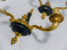 Load image into Gallery viewer, Antique PAIR French Empire Wall Light Sconce 2 Lights Gilded Bronze 1930 RARE