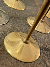 Load image into Gallery viewer, Charming Set of x6 Vintage Champagne Flutes - Brass & Silverplated Metal - 9"