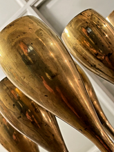 Load image into Gallery viewer, Charming Set of x6 Vintage Champagne Flutes - Brass & Silverplated Metal - 9"