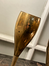Load image into Gallery viewer, Charming Set of x6 Vintage Champagne Flutes - Brass & Silverplated Metal - 9"