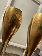 Load image into Gallery viewer, Charming Set of x6 Vintage Champagne Flutes - Brass & Silverplated Metal - 9"