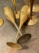 Load image into Gallery viewer, Charming Set of x6 Vintage Champagne Flutes - Brass & Silverplated Metal - 9"