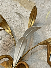 Load image into Gallery viewer, Gorgeous Florentine PAIR Wall Light Gilt Enameled Metal Tole 1980 Italian