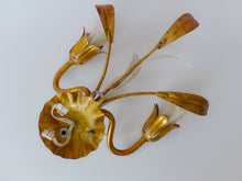 Load image into Gallery viewer, Gorgeous Florentine PAIR Wall Light Gilt Enameled Metal Tole 1980 Italian