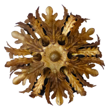 Load image into Gallery viewer, BANCI Mid Century Murano Ceiling Wall Light Gilded Tole Chandelier BAGUES Style