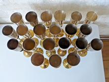 Load image into Gallery viewer, Charming Set of x20 Vintage Champagne Flutes Brass & Silverplated Metal - 9" MIX