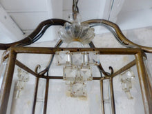 Load image into Gallery viewer, Charming Antique Chandelier Pagoda Lantern Prisms 1930 Italian Ceiling 8 fires