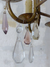 Load image into Gallery viewer, Charming Antique Chandelier Pagoda Lantern Prisms 1930 Italian Ceiling 8 fires