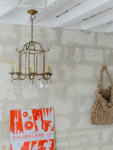 Load image into Gallery viewer, Charming Antique Chandelier Pagoda Lantern Prisms 1930 Italian Ceiling 8 fires