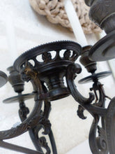 Load image into Gallery viewer, Gorgeous Antique Gothic French Centerpiece Candlestick Metal Candelabra end 19TH
