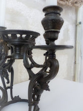 Load image into Gallery viewer, Gorgeous Antique Gothic French Centerpiece Candlestick Metal Candelabra end 19TH