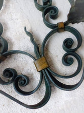 Load image into Gallery viewer, Gorgeous Pair Decorative Wrought Iron Wall Sconces Candlestick French Circa 1950