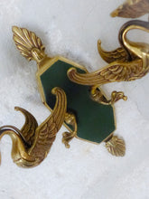 Load image into Gallery viewer, Vintage PAIR French Empire Wall Light Sconce RARE 2 Light Swans Bronze 1950