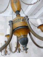 Load image into Gallery viewer, RARE Set French Antique Chandelier + Pair Wall Lights Wood Empire late 19TH