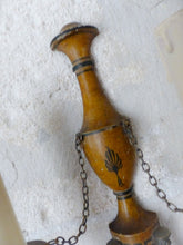 Load image into Gallery viewer, RARE Set French Antique Chandelier + Pair Wall Lights Wood Empire late 19TH