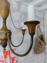 Load image into Gallery viewer, RARE Set French Antique Chandelier + Pair Wall Lights Wood Empire late 19TH