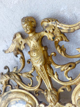 Load image into Gallery viewer, Gorgeous Large Antique 1880 French Bronze Mirror Rare Angel & Mascaron Heads