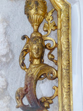 Load image into Gallery viewer, Gorgeous Large Antique 1880 French Bronze Mirror Rare Angel & Mascaron Heads