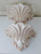Load image into Gallery viewer, 1980 Gorgeous Vintage PAIR Wall Light Plaster Sconce Shell Classic Antique style