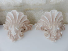 Load image into Gallery viewer, 1980 Gorgeous Vintage PAIR Wall Light Plaster Sconce Shell Classic Antique style