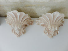 Load image into Gallery viewer, 1980 Gorgeous Vintage PAIR Wall Light Plaster Sconce Shell Classic Antique style