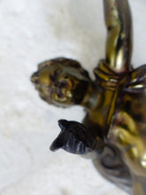Load image into Gallery viewer, Gorgeous Vintage PAIR French Wall Light Sconce Rare 2 Cherubs Angels Bronze 1950