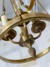Load image into Gallery viewer, Gorgeous XL Vintage Hall Lantern Chandelier Gilded Bronze Brass Ceiling Ribbon
