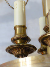 Load image into Gallery viewer, Gorgeous XL Vintage Hall Lantern Chandelier Gilded Bronze Brass Ceiling Ribbon