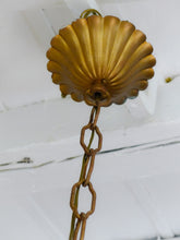 Load image into Gallery viewer, Antique 1930 Chandelier Peachy PINK Opaline Drops Cup Beads MURANO RARE 3 lights