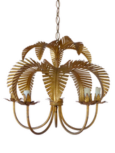 Load image into Gallery viewer, HANS KOGL Rare Palm Ceiling 70's Hollywood Regency Mid Century JANSEN Chandelier