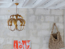 Load image into Gallery viewer, HANS KOGL Rare Palm Ceiling 70's Hollywood Regency Mid Century JANSEN Chandelier