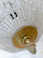 Load image into Gallery viewer, Gorgeous Antique 1920 Louis XVI Chandelier Ribbon Bronze Brass Beads Ceiling