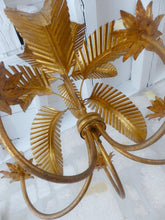 Load image into Gallery viewer, HANS KOGL Rare Palm Ceiling 70's Hollywood Regency Mid Century JANSEN Chandelier