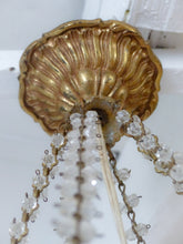 Load image into Gallery viewer, Gorgeous Antique 1920 Louis XVI Chandelier Ribbon Bronze Brass Beads Ceiling