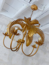 Load image into Gallery viewer, HANS KOGL Rare Palm Ceiling 70's Hollywood Regency Mid Century JANSEN Chandelier