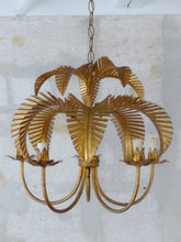 Load image into Gallery viewer, HANS KOGL Rare Palm Ceiling 70's Hollywood Regency Mid Century JANSEN Chandelier