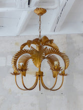 Load image into Gallery viewer, HANS KOGL Rare Palm Ceiling 70's Hollywood Regency Mid Century JANSEN Chandelier