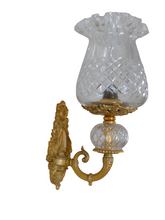Load image into Gallery viewer, Large Vintage French Bronze Rococo 20TH Wall Light Sconce LouisXV Carved Crystal