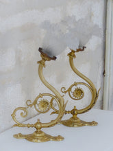 Load image into Gallery viewer, Antique PAIR French Gilt Bronze Brass Wall Light Sconce Rare Shade 19TH Rare