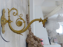 Load image into Gallery viewer, Antique PAIR French Gilt Bronze Brass Wall Light Sconce Rare Shade 19TH Rare