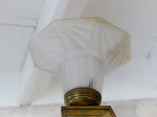 Load image into Gallery viewer, Gorgeous Antique French ART DECO Ceiling Suspension Chandelier 1930 Bronze Shade