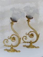 Load image into Gallery viewer, Antique PAIR French Gilt Bronze Brass Wall Light Sconce Rare Shade 19TH Rare